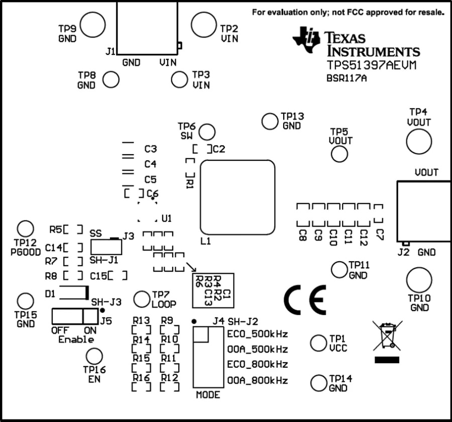 TPS51397AEVM转换器评估模块电路板布局结构