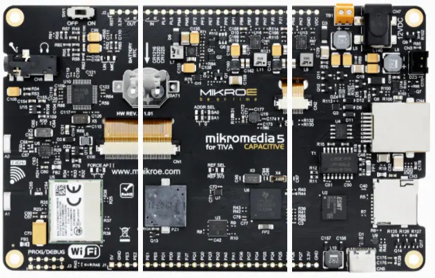 Mikromedia 5电路板总览