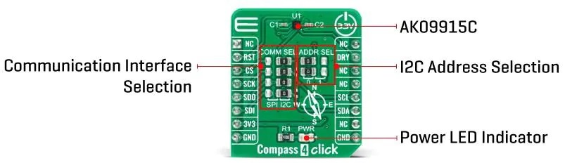 Mikroe Compass 4 Click电路板结构