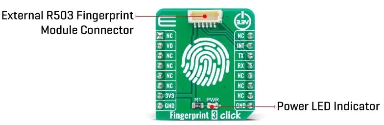 Mikroe Fingerprint 3 Click结构图