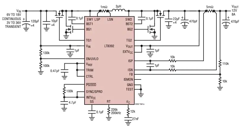 LT8392控制器典型应用电路图