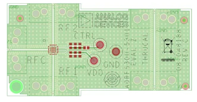 ADRF5300-EVALZ评估板电路布局结构