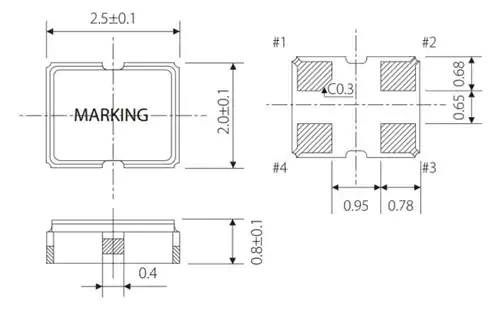 ECS-2520MVLC SMD MultiVolt晶体振荡器尺寸