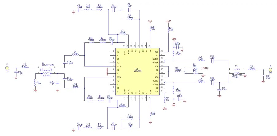 QPA4428射频放大器应用电路图