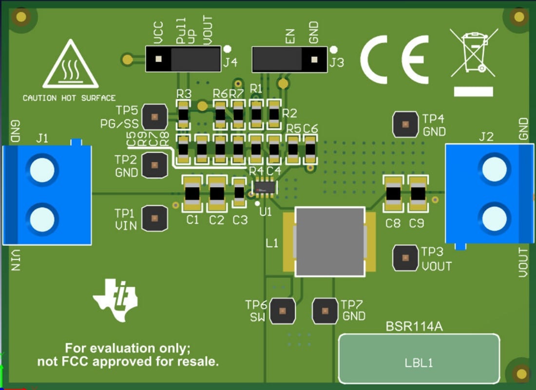 tps562211evm電路板佈局結構