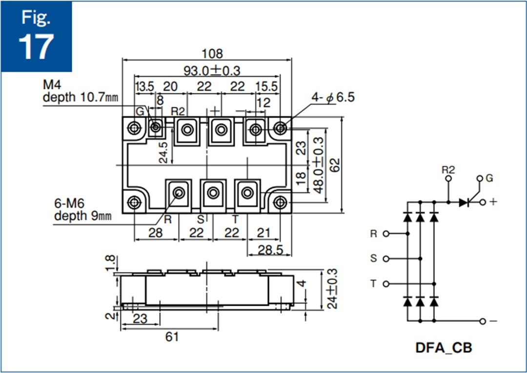 DFA系列800V和1600V二极管电源模块包装概述2