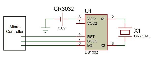 DS1302时钟芯片工作电路图