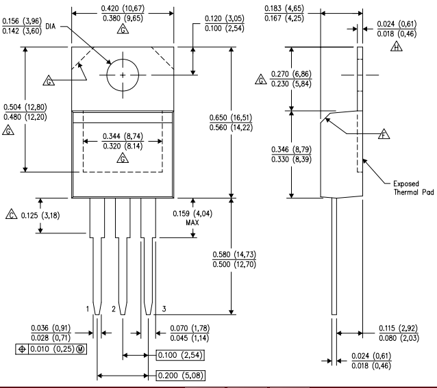 LM317 封装尺寸（TO-220）