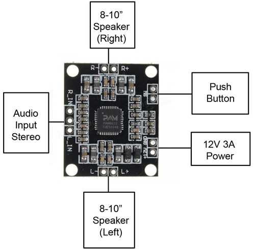 pam8610功放板接线图图片