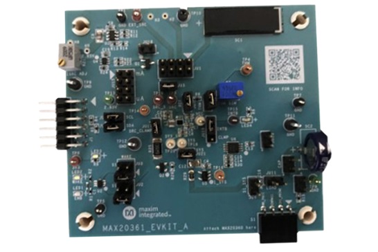 美信半导体MAX20361EVKIT评估板，是MAX20361单节/多节太阳能收集器的演示和开发平台