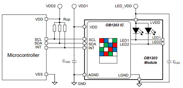 OB1203传感器模块应用电路图