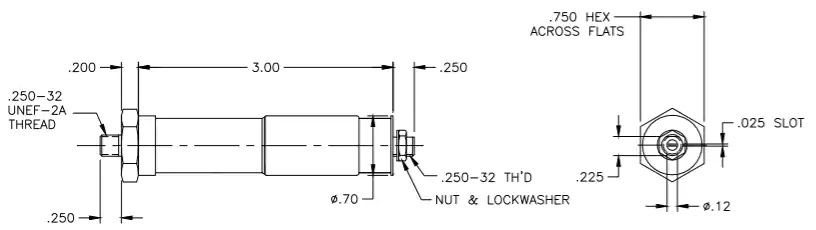 V2888高压/非磁性微调电容器封装尺寸（英寸）