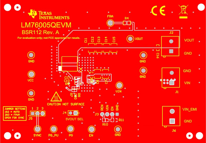 LM76005QEVM电路板布局结构图